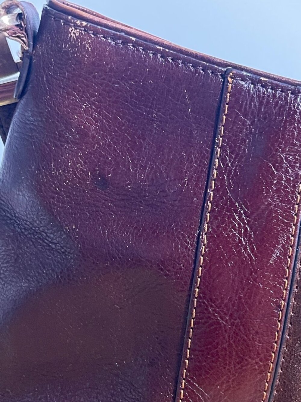 Etienne Aigner Leather Shoulder Bag VTG 1990s Burgundy Oxblood Horsbit Hardware - Picture 6 of 16